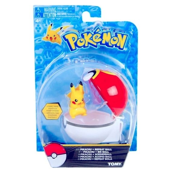 Pokemon Clip n Carry Pokeball Pikachu and Repeat Ball Figure Set New sealed - Picture 1 of 5
